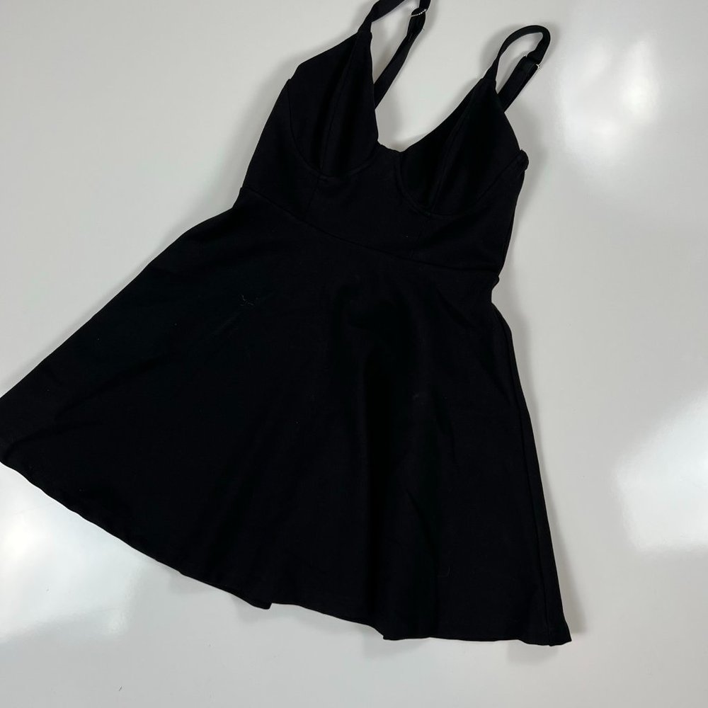 Lulus Little Black Dress Flare Underwire Strappy S
